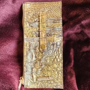 ❤️ HTF GORGEOUS Symphony (Gold And Silver Marbleized) BRAHMIN CREDIT CARD WALLET